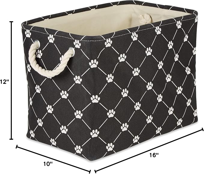 Bone Dry Pet Storage Paw & Bone Trellis, Medium Rectangle, 16x10x12, Black