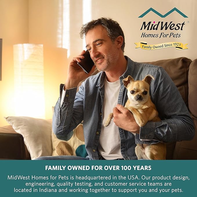 MidWest Homes for Pets QuietTime Dog Bed – Gray Faux Fur Bolster, Ultra-Soft and Machine Washable, Fits 36-Inch Crates and Carriers, for Medium to Large Breed Dogs