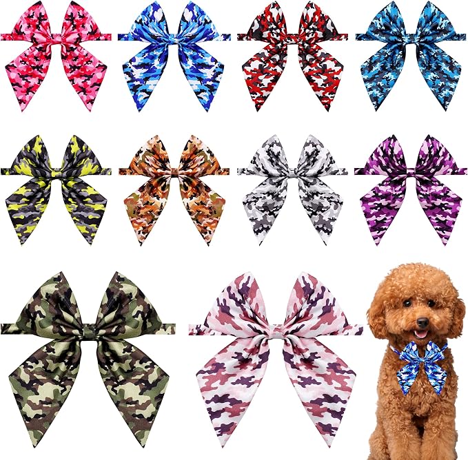 PET SHOW 10 Pack Camo Sailor Dog Bowties for Small Dogs