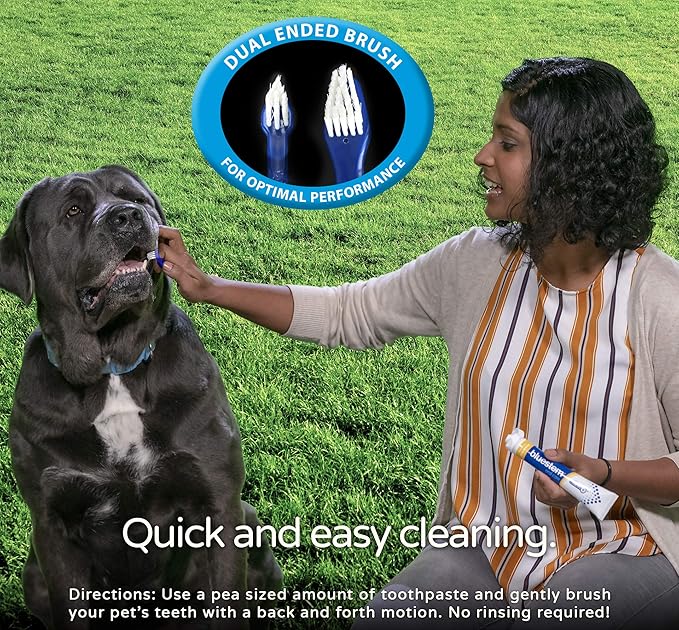 Bluestem toothbrbluestem Pet Toothbrush Set - Includes 2 Double-Sided Dog and Cat Tooth Brushes - Gentle Yet Effective Pet Teeth Cleaning Kit
