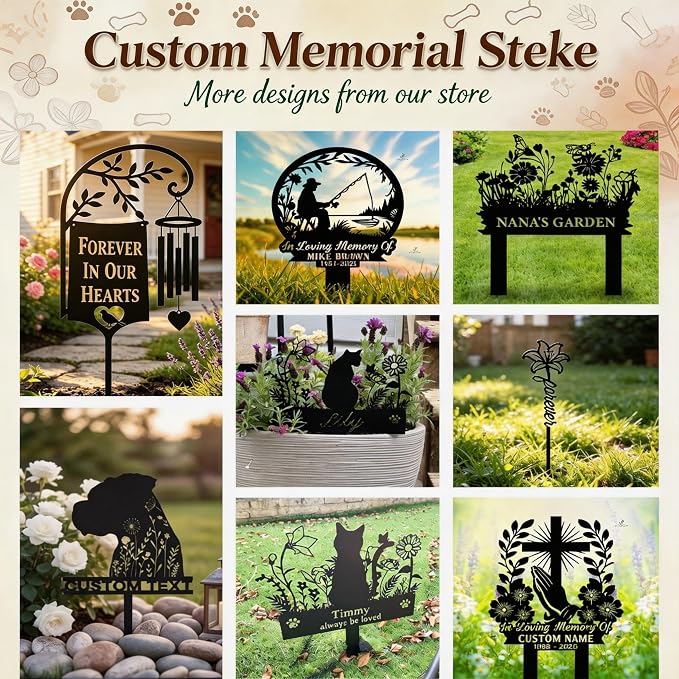 Custom Beagle Memorial Stake, Pet Tombstone Outdoor, Flowerbed Decor | Dog Memorial Gifts for Loss of Dog, Headstones for Graves, Memorial Plaques for Outdoors, Garden Decor, Sympathy Gift