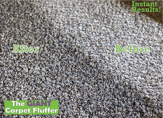 Giant Carpet Fluffer Large Carpet Rake for Reviving Matted Rugs & Pile Restoration, Removing Pet Hair, Fluffing Carpet Fibers