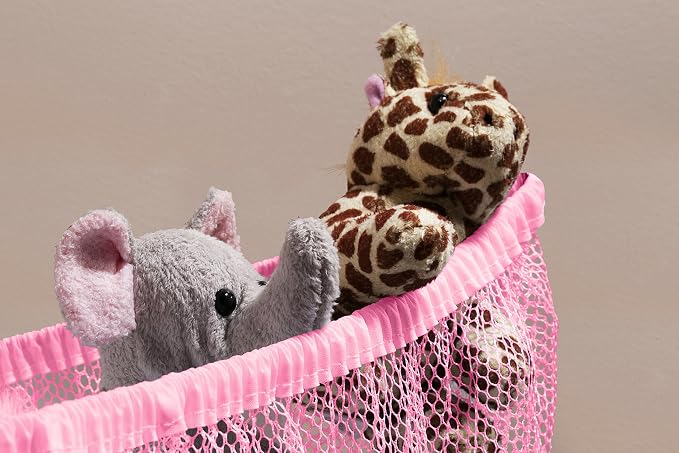 Handy Laundry Stuffed Animal Storage Hammock 2-Pack, Pink – Mesh Toy Organizer for Kids, Expandable Corner Net Holds 30+ Plushies, Easy Wall Mount, Nursery & Bedroom Decor