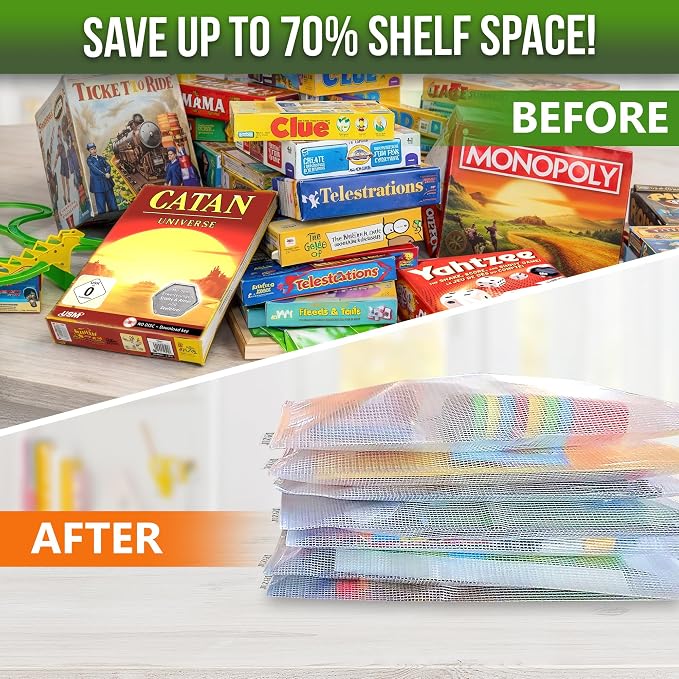 10 Pack Large Mesh Zipper Pouch B4 (12x15in) - Game Bags for Puzzle and Toy Storage Bags - Board Game Storage Zip Plastic Mesh Bags for Toys & Playroom Organization and Storage Zippered Pouches Folder