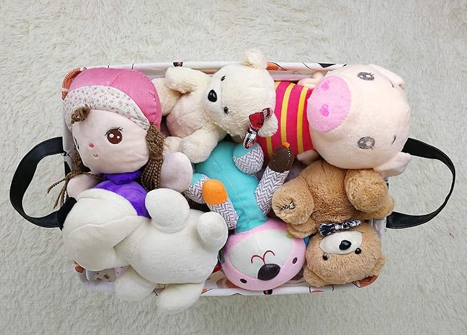 Storage Gift Shelf Basket Storage Bin, Nursery Basket Organizer Box for Room Deco With Handles (Basketballs)