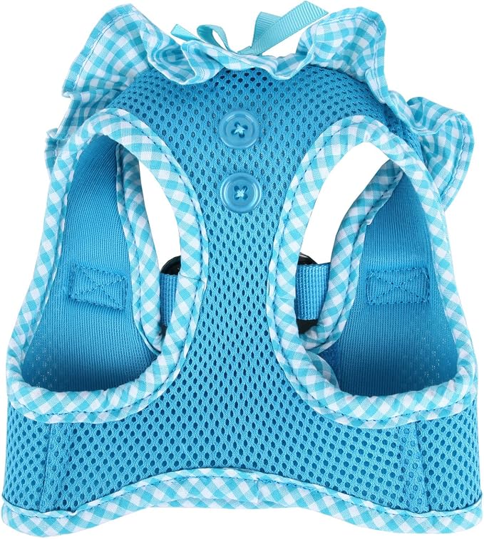 Puppia Vivien Vest Dog Harness Step-in All Season Mesh Cute No Pull No Choke Walking Training for Small Dog, Sky Blue, X-Small
