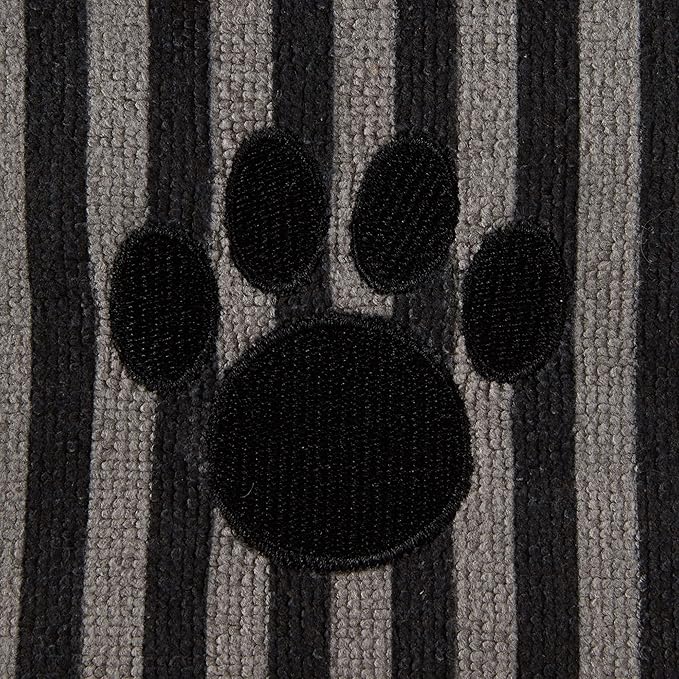Bone Dry Pet Grooming Towel Collection Absorbent Microfiber X-Large, 41x23.5", Striped Black