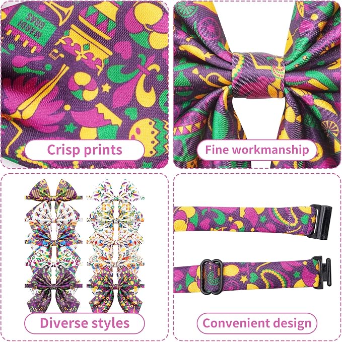 PET SHOW 10 Pack Mardi Gras Sailor Dog Bowties for Small Dogs
