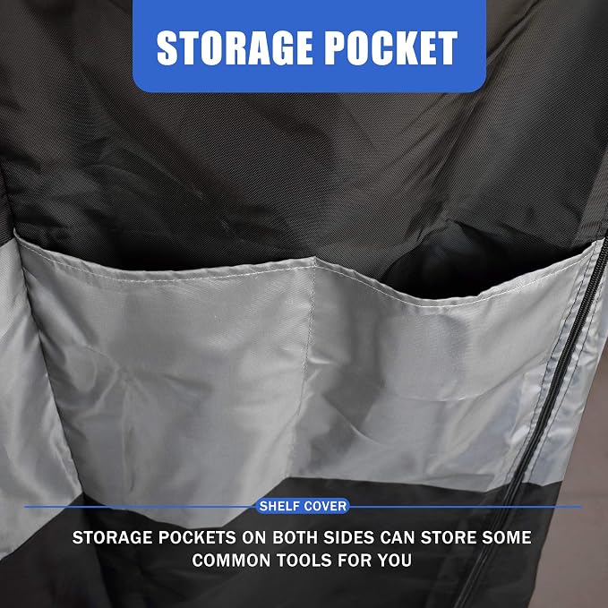 Wire Shelf Cover 48x18x72 Heavy Duty 600D Waterproof Zipper Metal Rack | Side pocket , color-block design, heavy-duty fabric, dustproof protection for daily storage