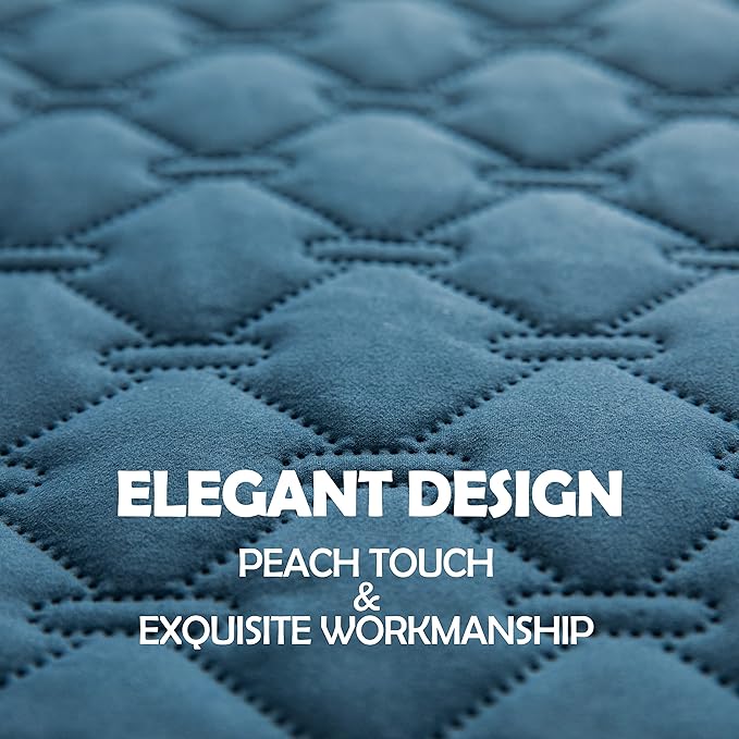 gogobunny Waterproof Dog Blankets for Large Dogs, Pet Bed Cover Breathable | Washable Pee Pads, Quilted Throw Blanket, Furniture Protector for Couch Sofa Bed Car, 82x82 Inch Dark/Light Blue