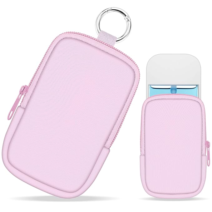 Hand Sanitizer Holder, PK Spray Case Zippered Pouch | Keychain, Travel Size, Cute Fashion Accessory with Snap Hook, for Glow Mist and Power Mist 1FL OZ, Mini Small Pocket Clip on