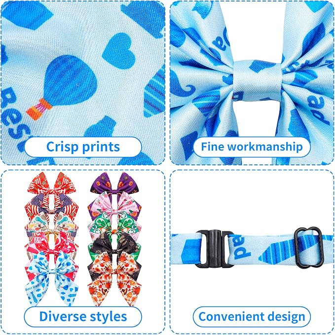 PET SHOW 10 Pack Holiday Sailor Dog Bowties for Small Dogs