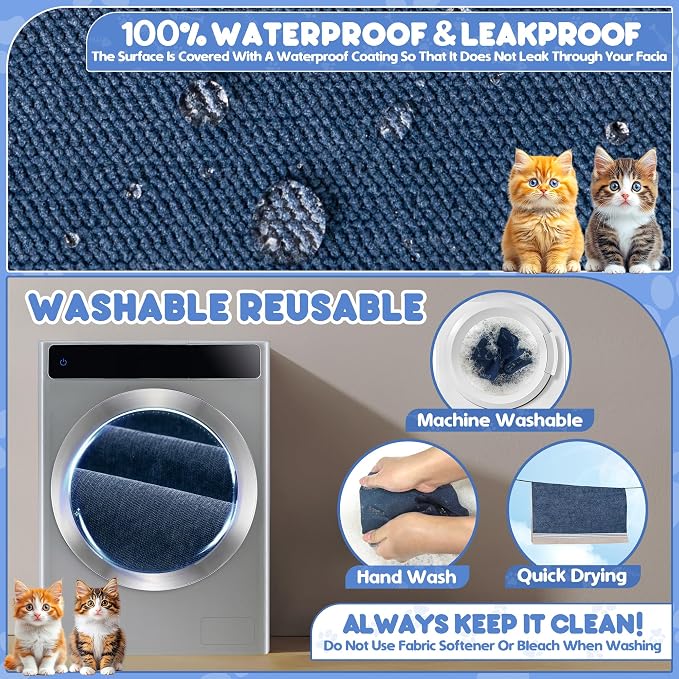 Loiion Cat Scratch Proof Furniture Protector Waterproof Sofa Cover 134"x91" | Pet-Friendly Couch Protector, Anti-Scratch & Anti-Slip Sofa Cover For Cats Dogs Kids, Machine Washable