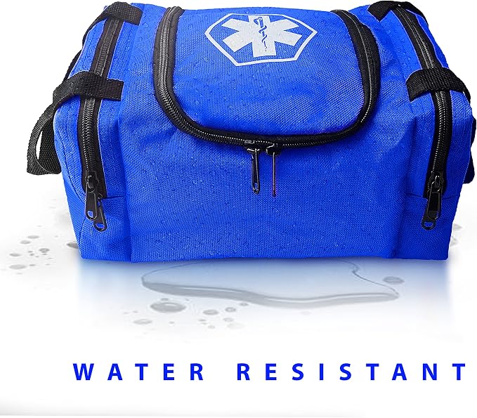 ASA TECHMED First Aid Responder EMS Emergency Medical Trauma Bag EMT, Fire Fighter, Police Officer, Paramedics, Nurse, Blue