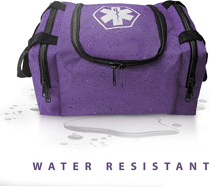 ASA TECHMED First Aid Responder EMS Emergency Medical Trauma Bag EMT, Fire Fighter, Police Officer, Paramedics, Nurse, Purple