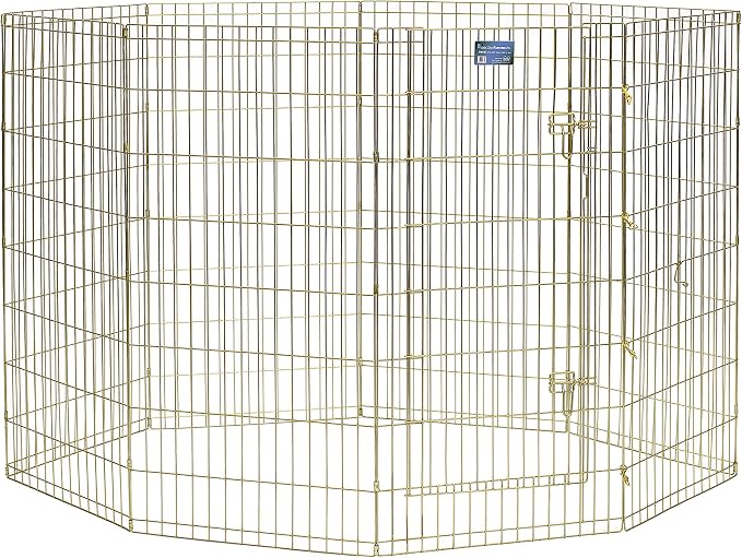 MidWest 48-Inch Exercise Pen, Single Door, 16 Sq Ft Play Area | for Indoor and Outdoor Use, Large Door Opening & Secure Latch, Easy to Set Up, Foldable Playpen