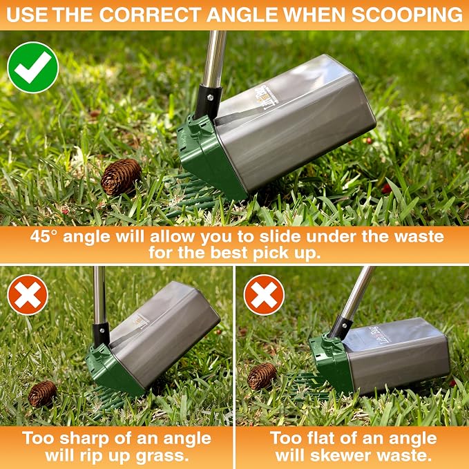 Neater Pet Brands Lift N’ Bag 2.0 Dog Pooper Scooper with Bag Attachment & 22" Pole for Small to Large Dogs, New & Improved Design, 60 Refill Bags, Heavy Duty Dog Poop Scooper for Yard, One-Hand Use