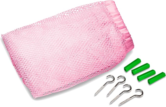 Handy Laundry Stuffed Animal Storage Hammock 2-Pack, Pink – Mesh Toy Organizer for Kids, Expandable Corner Net Holds 30+ Plushies, Easy Wall Mount, Nursery & Bedroom Decor