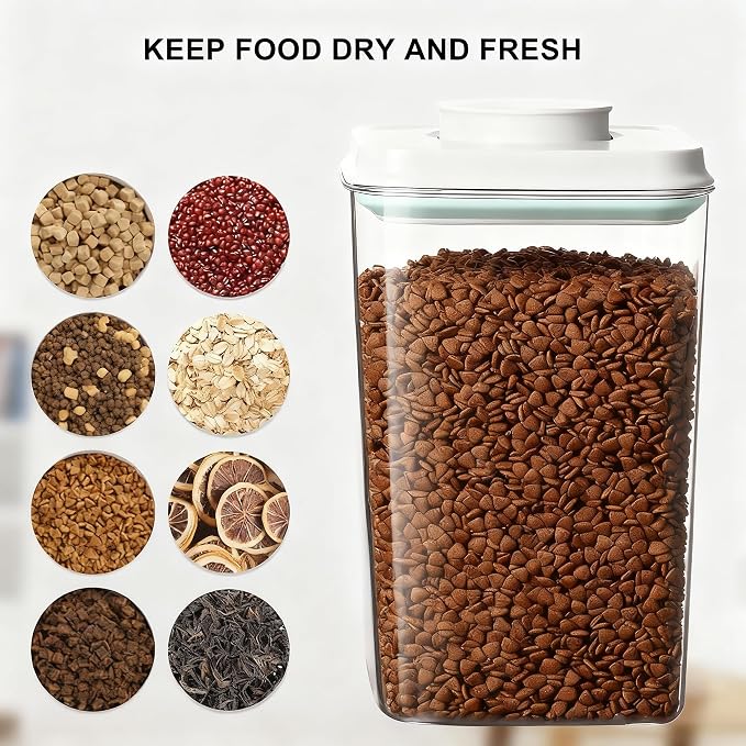 Dog Cat Pop Food Storage Container Airtight Pet Treat Container 2.8qt *1 | Airtight Dog Food Container for Kibble & Treats, BPA-Free Stackable Pop Up Lid Plastic Container One-Touch Opening
