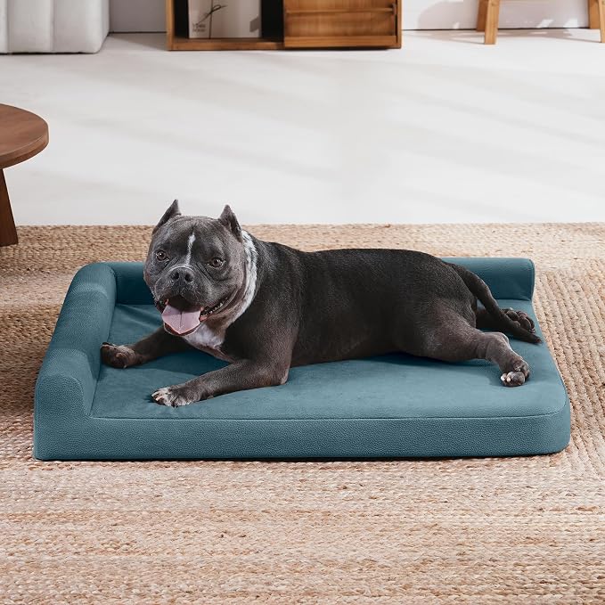 Gel Memory & High-Density Foam Orthopedic Dog Bed 35x27x6 Medium | | Double Waterproof Cover | Machine Washable | Non-Slip Base | Fur-Resistant Tech Fabric