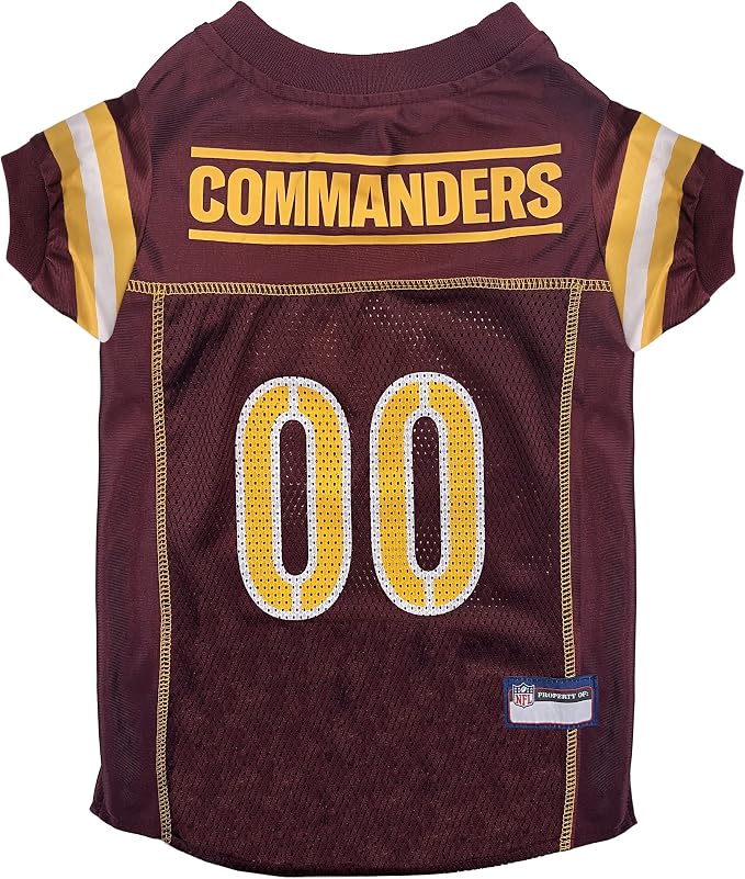 Pets First NFL Washington Commanders Dog Jersey, Size Medium. Best Football Jersey Costume for Dogs & Cats. Licensed Jersey Shirt