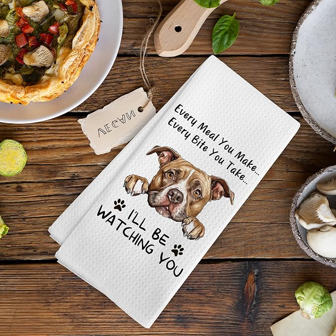 Funny Pitbull Pit Bull Dog Kitchen Towels Accessories Decor, Pitbull Pit Bull Dog Mom Gifts for Pitbulls Lovers Women Men Owner, Every Meal You Make Dish Hand Tea Towels for Kitchen,16x24Inch