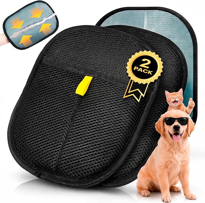 2 Pack PET Hair Remover Gloves – Electrostatic Dog & Cat Hair Removal Glove, Reusable Pet Fur Remover for Couch, Furniture, Clothes & Car Seats, Lint Remover Tool, Animal Hair Remover Cleaning Mitt
