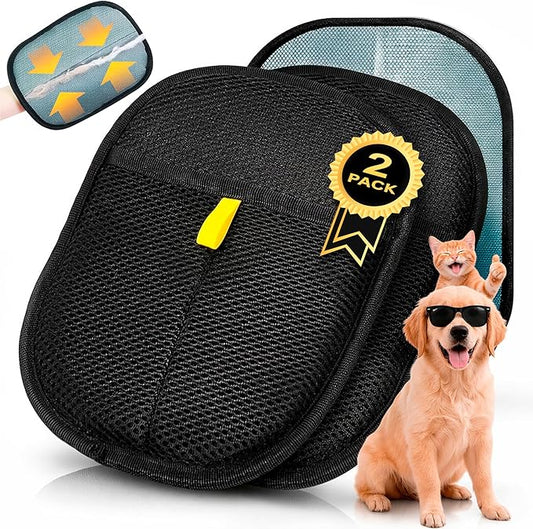 2 Pack PET Hair Remover Gloves – Electrostatic Dog & Cat Hair Removal Glove, Reusable Pet Fur Remover for Couch, Furniture, Clothes & Car Seats, Lint Remover Tool, Animal Hair Remover Cleaning Mitt