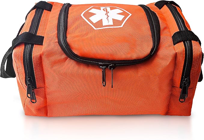 ASA TECHMED First Aid Responder EMS Emergency Medical Trauma Bag EMT, Fire Fighter, Police Officer, Paramedics, Nurse, Orange