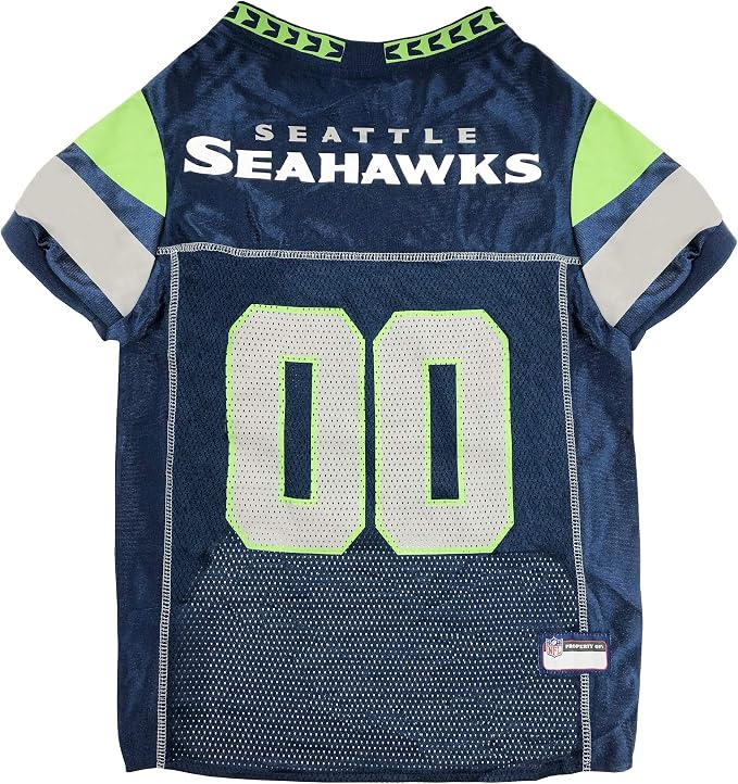 Pets First NFL Seattle Seahawks Dog Jersey, Size Large, Football Shirt Costume for Pet, Dog Sports T-Shirt, NFL Team Clothing for Cats, Licensed Pet Apparel Available in 7 Sizes and 32 Teams