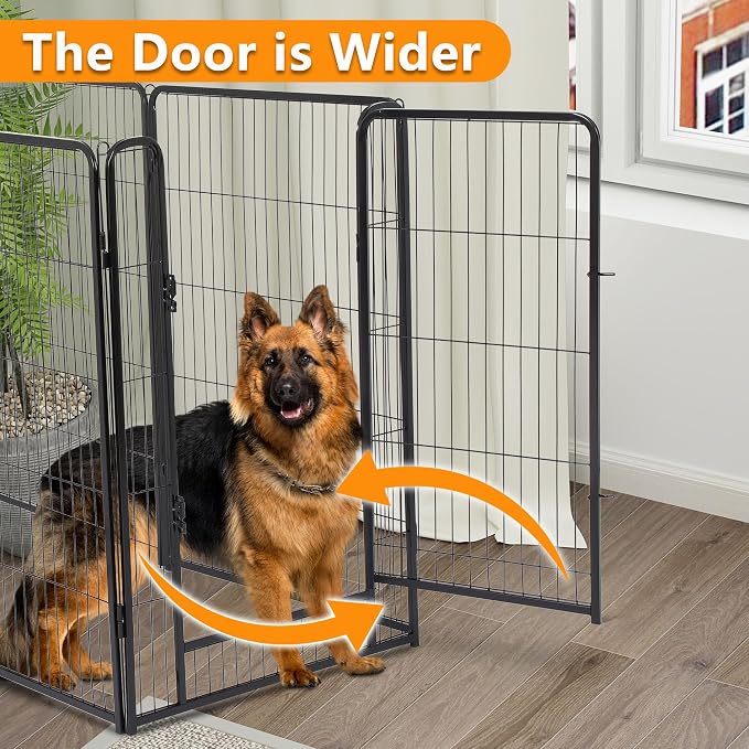 BestPet Dog Playpen, 40 Inch 8 Panels Pet Exercise Pen, Indoor Outdoor Dog Fence for RV, Camping, Yard, Black