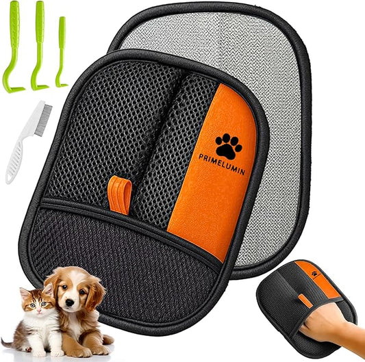 Pet Hair Remover Glove for Dogs & Cats – Redesigned Reusable Electrostatic Fur Remover Mitt for Couch, Furniture, Carpet, Car Seats & Clothes, Fast & Effortless Cleaning