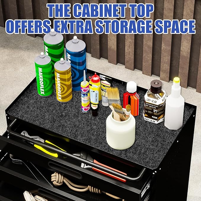 Metal Mobile Tool Storage Cabinet with 6 Drawers,Black | Heavy Duty Rolling Tool Cabinets for Garage,Metal Storage Cabinets with Wheels,Assembly Required