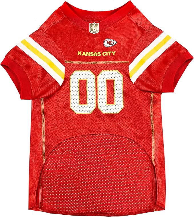 Pets First NFL Kansas City Chiefs Dog Jersey, Size Large, Football Shirt Costume for Pet, Dog Sports T-Shirt, NFL Team Clothing for Cats, Licensed Pet Apparel Available in 7 Sizes and 32 Teams