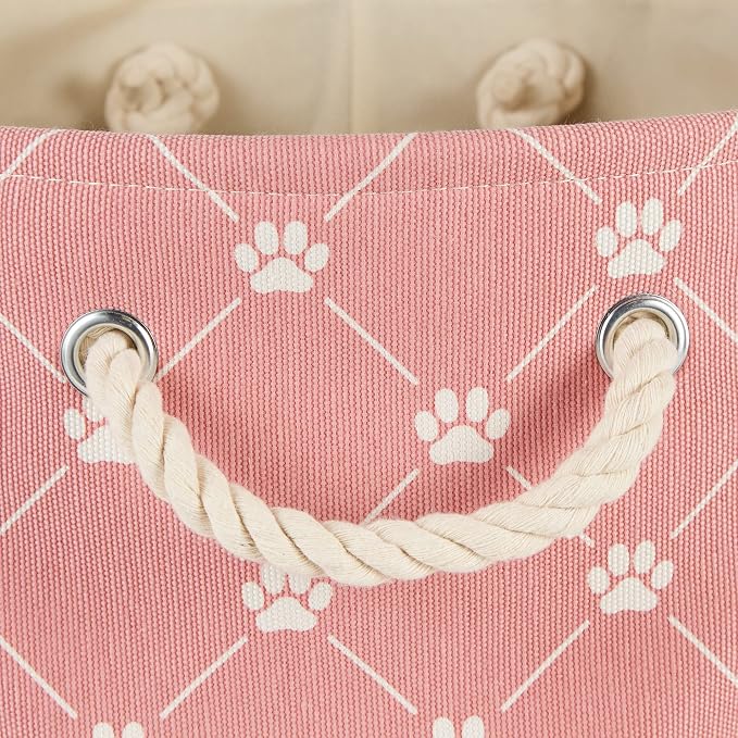 Bone Dry Pet Storage Paw and Bone, Trellis Collection, Medium Rectangle, 16x10x12, Rose