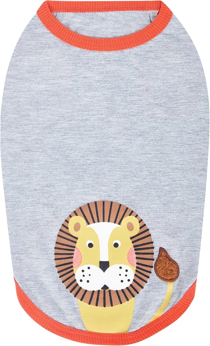 Blueberry Pet Pack of 2 Soft & Comfy Forest Fun Cotton Blend Dog T Shirts, Back Length 14", Clothes for Dogs