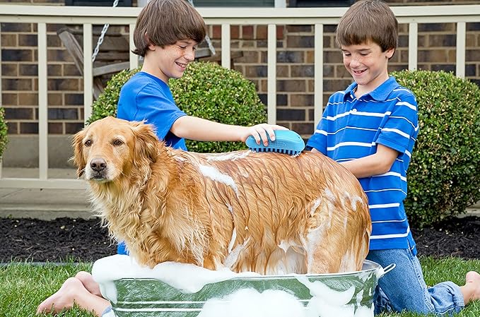 Pet Bath Massaging Dog Brush Great Grooming Comb for Massaging and Shampooing Dogs, Cats, Small Animals with Short or Long Hair - Soft Rubber Bristles Gently Removes Loose & Shed Fur from Your Pet