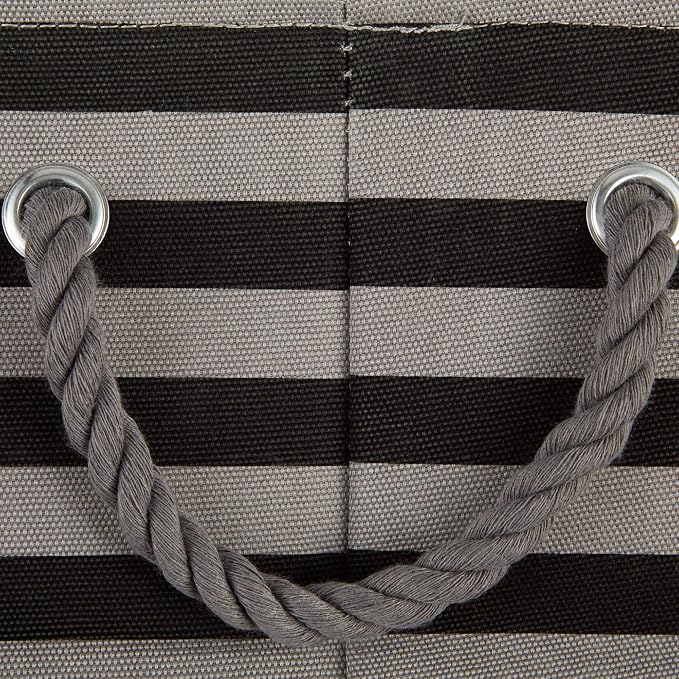 Bone Dry Pet Storage Collection Striped Paw Patch Bin, Black, Small Rectangle (Pack of 12)