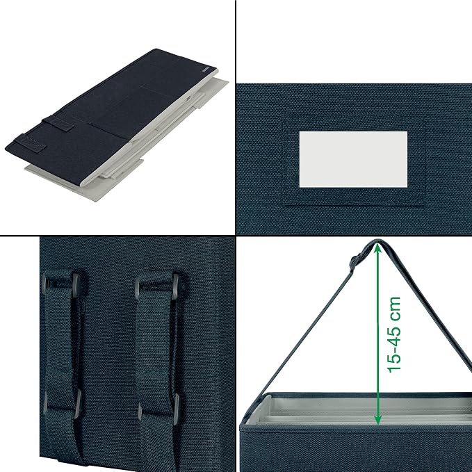 Leitz Fabric Hot Desking Work Bag & Storage Bag, Laptop Bag & Desk Tidy Organiser for Stationery & Laptop Accessories, w. Carry Handles, Foldable & Eco Conscious, Recycle Range, Velvet Grey, 64440089