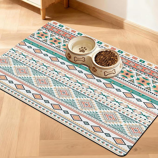 Pet Feeding Mat for Floors Waterproof Dog Mat for Food and Water Absorbent Quick Dry Non Slip mat for Cat Bowls