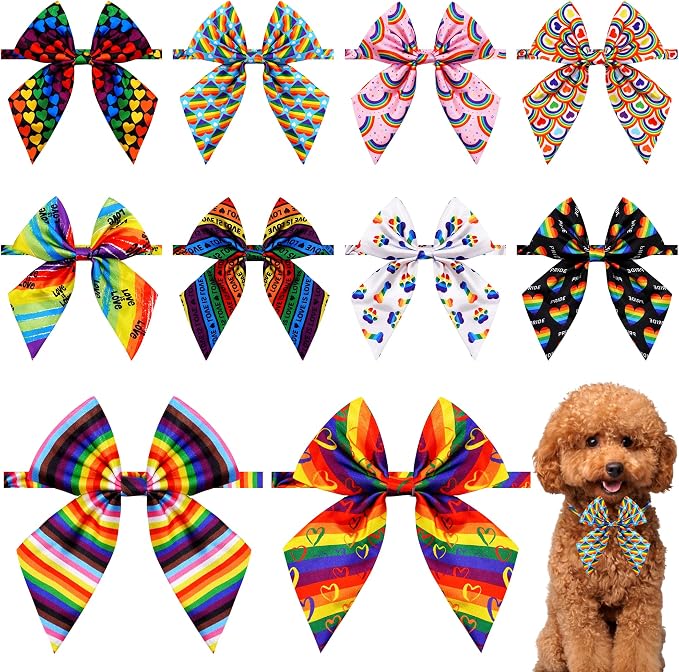 PET SHOW 10 Pack Pride Month Sailor Dog Bowties for Small Dogs
