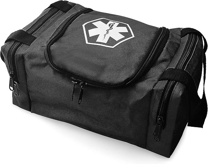 ASA TECHMED First Aid Responder EMS Emergency Medical Trauma Bag EMT, Fire Fighter, Police Officer, Paramedics, Nurse, Black