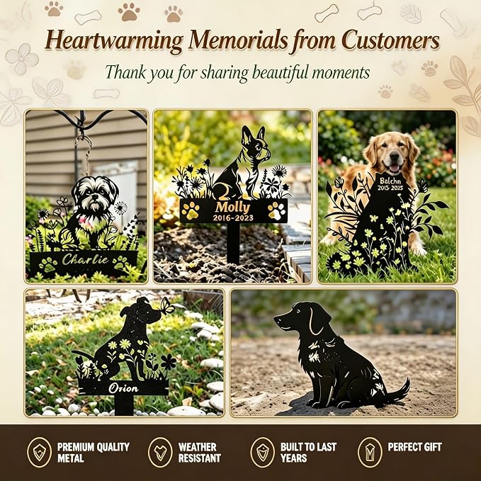 Custom Beagle Memorial Stake, Pet Tombstone Outdoor, Flowerbed Decor | Dog Memorial Gifts for Loss of Dog, Headstones for Graves, Memorial Plaques for Outdoors, Garden Decor, Sympathy Gift