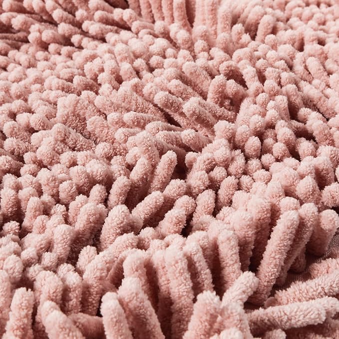 Patas Lague 2 Pack Absorbent Dog Towel for Drying Dogs Large, 35''x15'' Extra Large Microfiber Quick Drying Pet Bath Towel with Hand Pockets, Machine Washable Pet Shammy Grey Pink