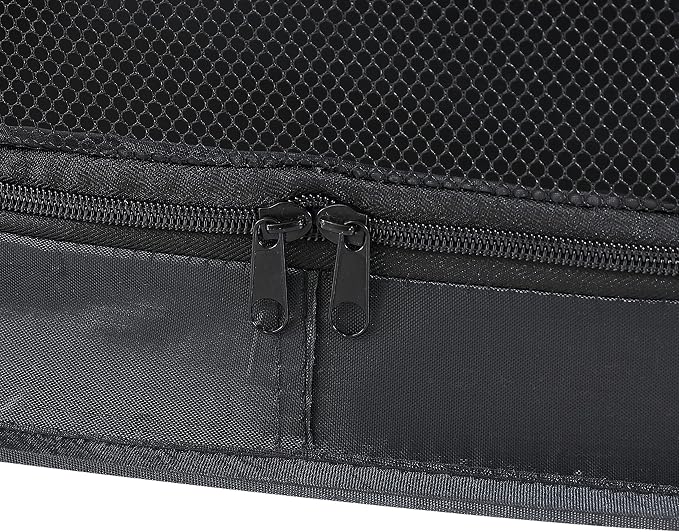 Portable Collapsible Pop Up Kennel, 24"L x 16.6"W x 16"H, Black | Collapsible indoor/outdoor travel cat and dog crate with mesh screen windows pops up and folds flat for easy storage
