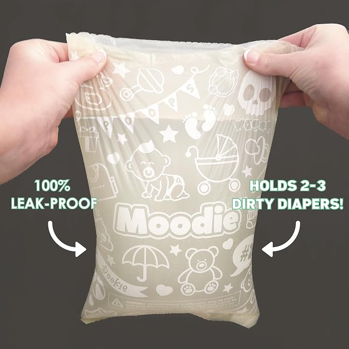 Diaper Disposal Bags (90 BAGS in TOTAL) | VANILLA SCENTED Baby Poop Baggies (6 Refill Rolls 9 x 13in) | Leak Proof Nappy Trash Bag for Quick Changes on the Go