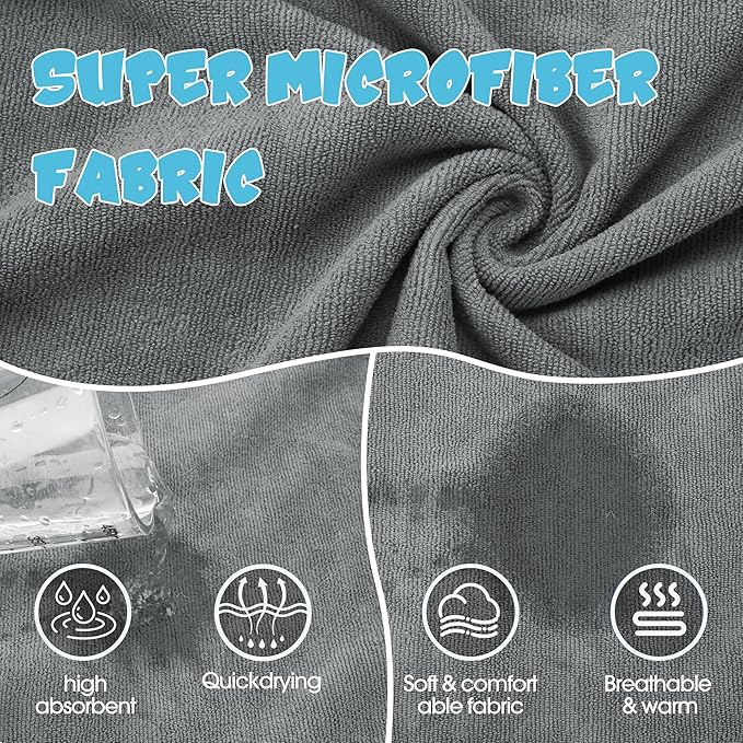 Super Absorbent Dog Bathrobe, Microfiber Bath Robe Towel for Fast Drying, Cozy Fit, Adjustable Belly Strap, Unique Dinosaur Design Dog Drying Coat for Bath, Rainy Walks & Cold Weather