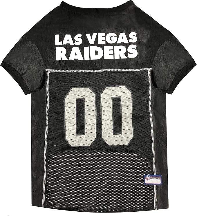 Pets First NFL Raiders Dog Jersey, Size X-Small, Football Shirt Costume for Pet, Dog Sports T-Shirt, NFL Team Clothing for Cats, Licensed Pet Apparel Available in 7 Sizes and 32 Teams