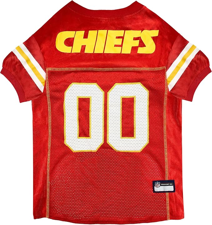 Pets First NFL Kansas City Chiefs Dog Jersey, Size X-Large, Football Shirt Costume for Pet, Dog Sports T-Shirt, NFL Team Clothing for Cats, Licensed Pet Apparel Available in 7 Sizes and 32 Teams