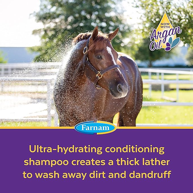 Farnam Vetrolin Bath Ultra-Hydrating Shampoo for Horses and Dogs 32 Ounces,Green (Pack of 2)